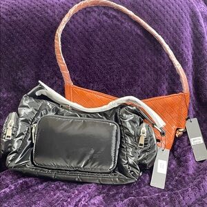 U Style Black Quilted Handbag & Rust Color Shoulder Bag NEW